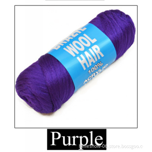 Hot sell hair  12 balls/lot  100% Acrylic 70G brazil wool braids braided hair angola black yarn brazilian wool hair